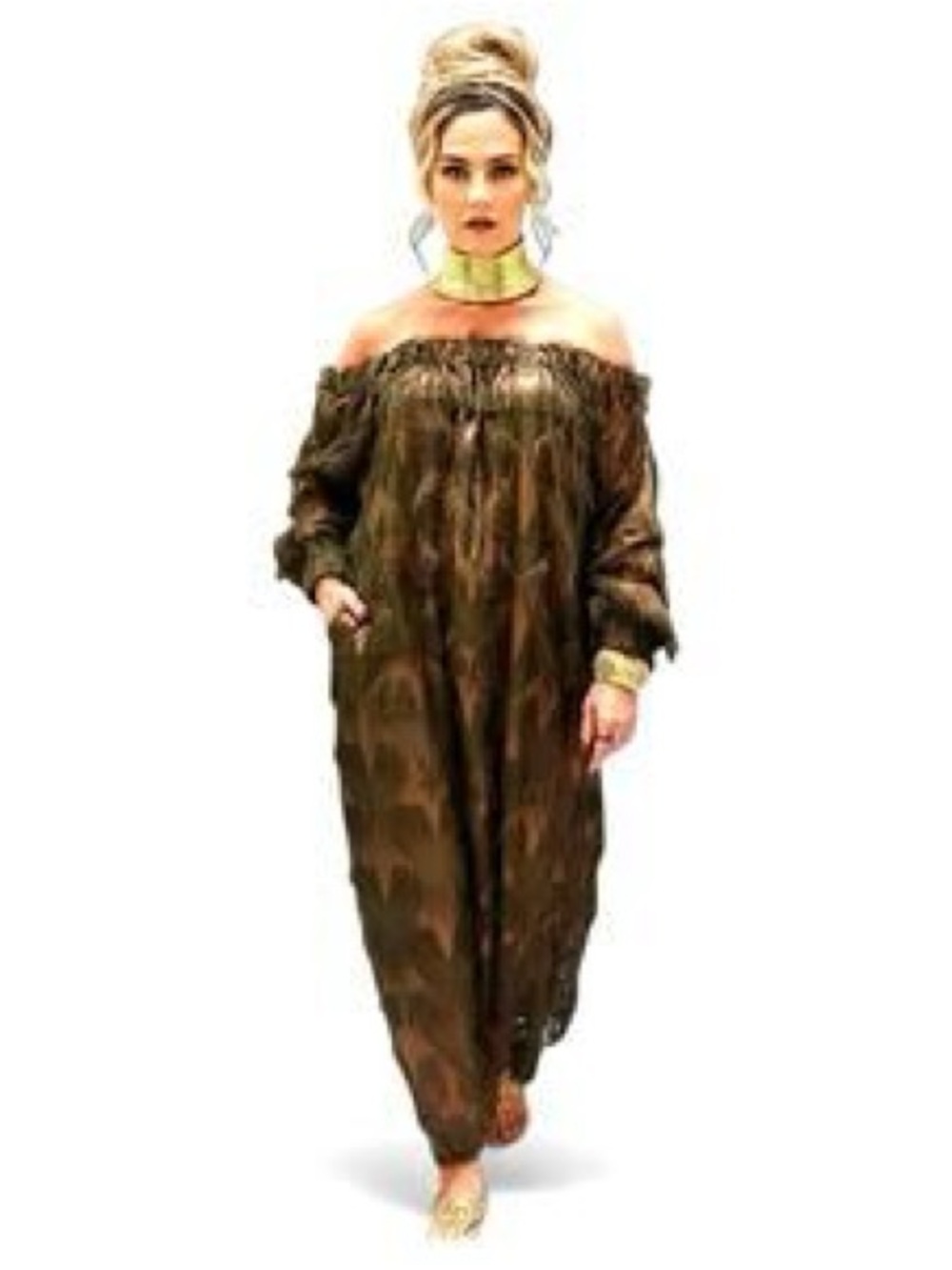 Julia Allert Fringe Textured Off-Shoulder Dress | Avant-Garde Statement | NWT XL - Picture 5 of 5